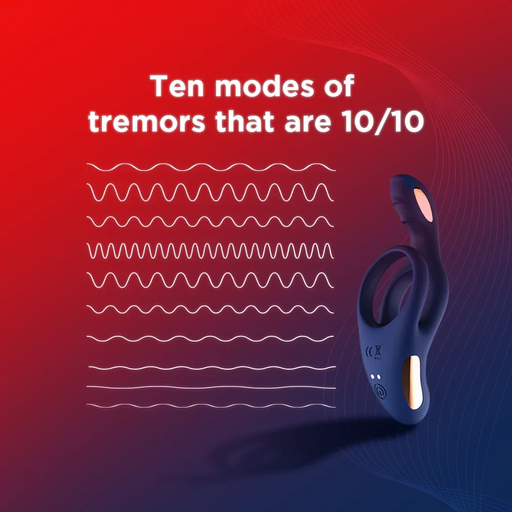 Skore Tremor – Dual Motor Vibrating Ring with Ball Strap