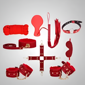 9Pcs Luxury Red BDSM Kit